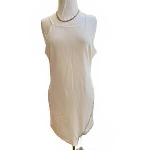 Planet Gold Elegant White Sleeveless Dress with Chain Detail Size XXL